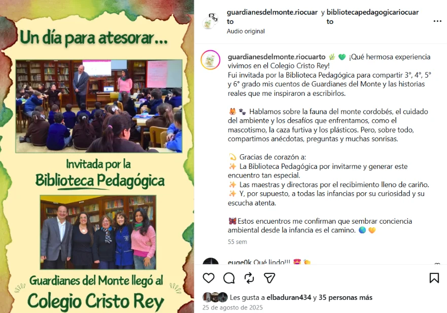 Registro de actividades educativas de Guardianes del Monte